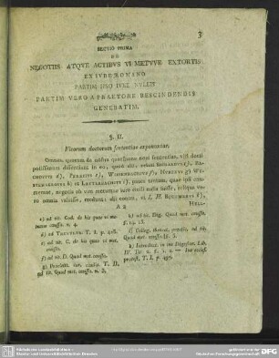 [§§ II.-XV.] Sectio Prima De Negotiis Atque Actibus Vi Metuve Extortis Ex Iure Romano Partim Ipso Iure Nullis Partim Vero A Praetore Rescindendis Generatim