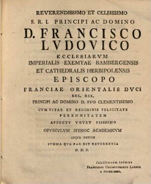 De iure perpetuae legationis apostolicae per dioeceses Bambergensem, Ratisbonensem et Misnensem Archiepiscopo Pragensi haud competente