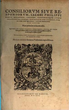 Consiliorum Sive Responsorum, Iacobi Philippi Portii ... Libri Quatuor