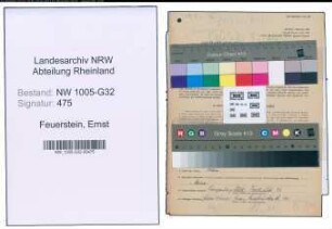 Entnazifizierung Ernst Feuerstein , geb. 05.03.1899 (Sparkassenangestellter)