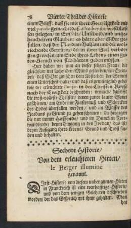 Sechste Historie/ Von dem erleuchteten Hirten/ le Berger illuminé genannt.