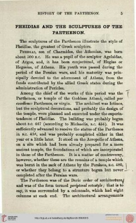 Pheidias and the sculptures of the Parthenon
