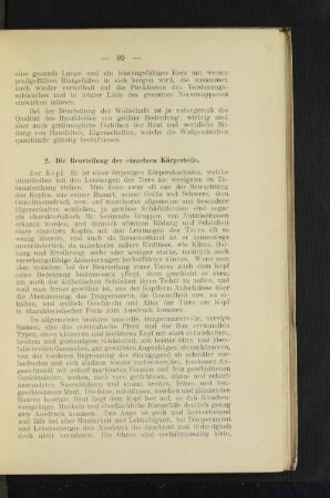 2. Die Beurteilung der einzelnen Körperteile.