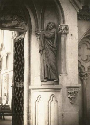Johannes-Statue im Dom zu Naumburg : Dom St. Peter und Paul, Kreuzigungsgruppe am Westlettner, Johannes