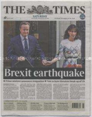 Britische Tageszeitung "The Times" zum EU-Austritt des Vereinigten Königreich ("Brexit")