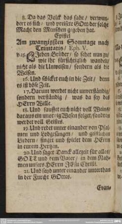 Am zwantzigsten Sonntage nach Trinitatis