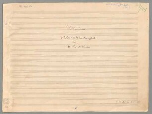 Hauskonzert, vl, pf - BSB Mus.N. 139,14 : [title page:] HKaminski // Kleines Hauskonzert // für // Violine und Klavier