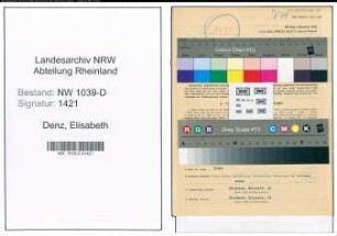 Entnazifizierung Elisabeth Denz , geb. 18.10.1922 (Angestellte)