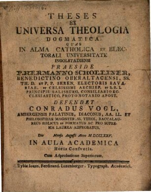 Theses ex universa theologia dogmatica