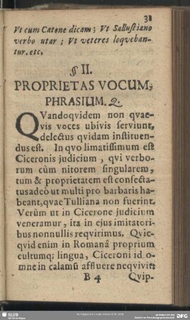 § II. Proprietas Vocum, Phrasium