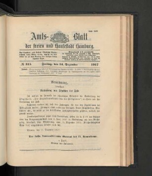 No. 315, 14. Dezember 1917