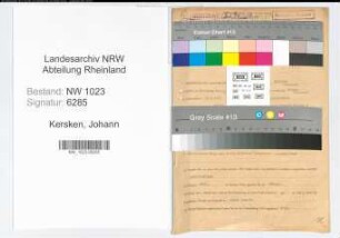 Entnazifizierung Johann Kersken , geb. 19.07.1911 ()