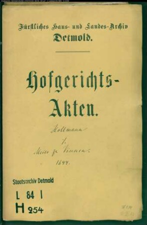 Hollmann, Felix, Hebdomadarius gegen Henrich Meier zu Vinnen - Schuldforderung