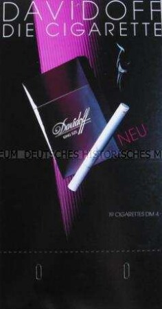 Werbeschild (doppelseitig) für "Davidoff"-Zigaretten