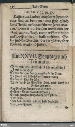 Am XXVII. Sonntage nach Trinitatis
