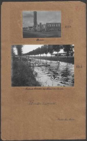 Badende Soldaten an Kanal von Douai