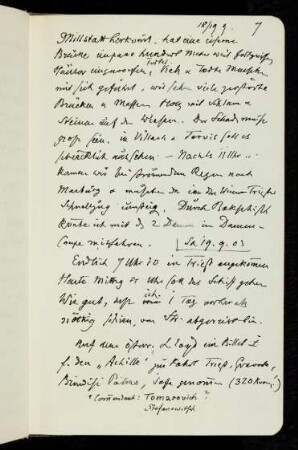 7r-11v 19.9.-22.9.1903 Schifffahrt Triest - Gravosa, Ragusa - Brindisi