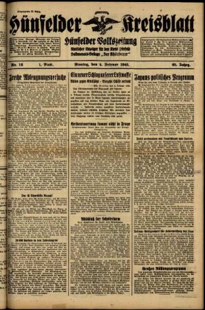 Erste Ausgabe vom Montag, den 05. Februar 1940.