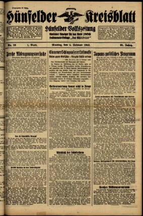 Erste Ausgabe vom Montag, den 05. Februar 1940.