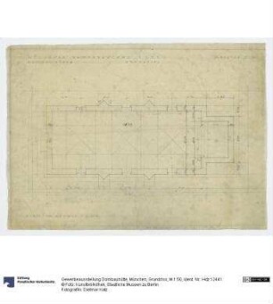 Gewerbeausstellung Dombauhütte, München, Grundriss, M 1:50