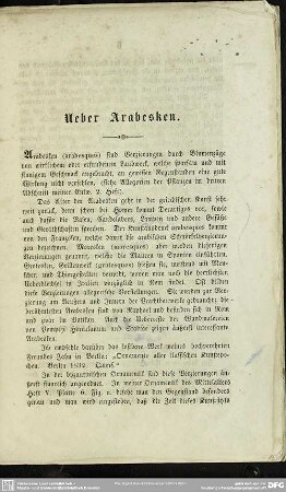 Ueber Arabesken