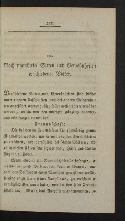 10. Noch mancherlei Sitten und Gewohnheiten verschiedener Voelker.