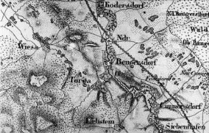 Kodersdorf-Wiesa. Topographische Karte vom Preußischen Staate, Blatt 266 Görlitz, aufgen. 1815, grav. 1827, Nachträge 1866