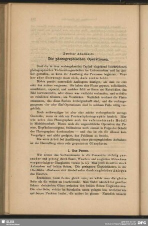 Zweiter Abschnitt. Die photographischen Operationen