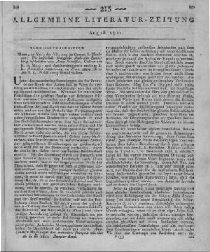 Primisser, A.: Die Kaiserlich-Königliche Ambraser-Sammlung. Wien: Heubner 1819