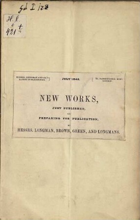New works, just published, or preparing for publication