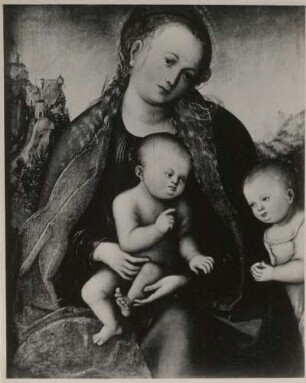 Maria mit dem Kinde : Maria mit dem Kinde. Ölgemälde (vor 1553; Werkstatt L. Cranach der Ältere). Hermannstadt (Siebenbürgen): Bruckenthal'sches Museum 75