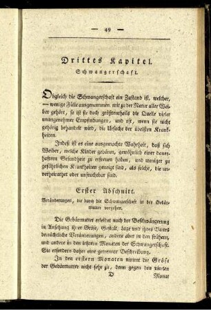 Drittes Kapitel. Schwangerschaft.