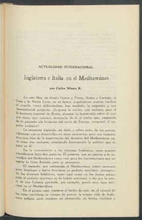 Actualidad internacional - Inglaterra e Italia en el Mediterráneo