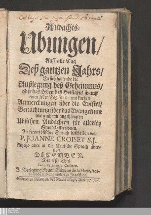 [12],Der erste Theil: December