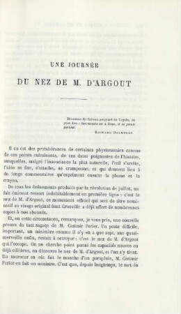Une journée du nez de M. d'Argout