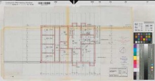 Burgsteinfurt (Steinfurt) Amtsgericht Wohnhaus Grundriß Kellergeschoß 1961 o.M. 41 x 74 Pause Staatshochbauamt Münster Regierung Münster Nr. 34059