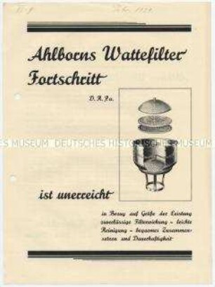 Ahlborns Wattefilter Fortschritt ist unerreicht