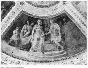 Gewölbeausmalung mit Präfigurationen der Jungfräulichkeit Marias, Präfiguration der Jungfräulichkeit Marias, Salomon und die Königin von Saba ?