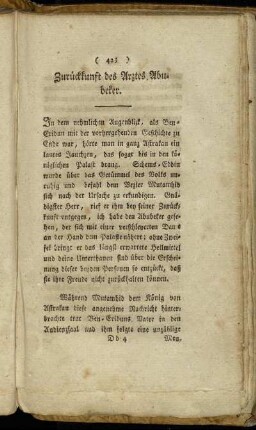 Zurückkunft des Arztes Abubeker.