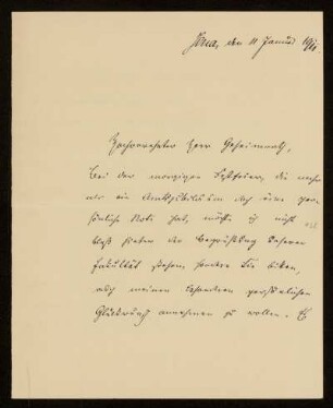 Brief von Johannes Niedner an Otto von Gierke, Jena, 11.1.1911