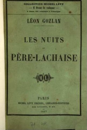 Les nuits du Père - la - Chaise