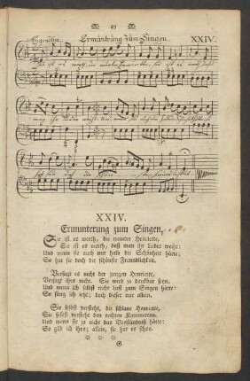 XXIV. Ermunterung zum Singen.