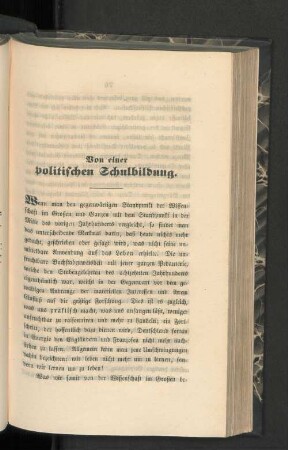 Von einer politischen Schulbildung.