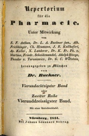 Repertorium für die Pharmacie, 84. 1844
