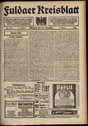 Zweite Ausgabe vom Mittwoch, den 29. November 1911.