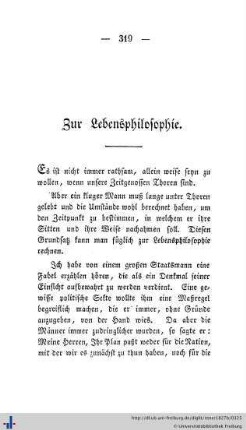 Zur Lebensphilosophie