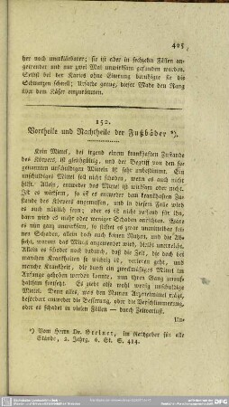 152. Vortheile und Nachtheile der Fußbäder