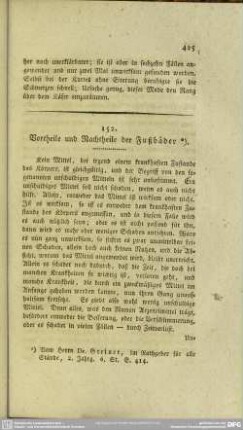 152. Vortheile und Nachtheile der Fußbäder