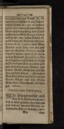 Concept einer Certification.