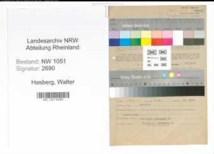 Entnazifizierung Walter Hasberg , geb. 18.04.1907 (Inspektor)